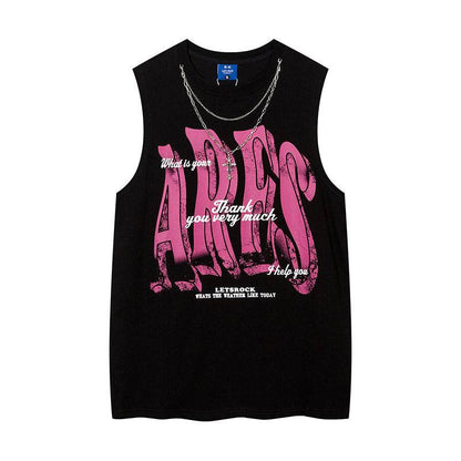 Letter Necklace Round Neck Vest For Men And Women MuddyStock