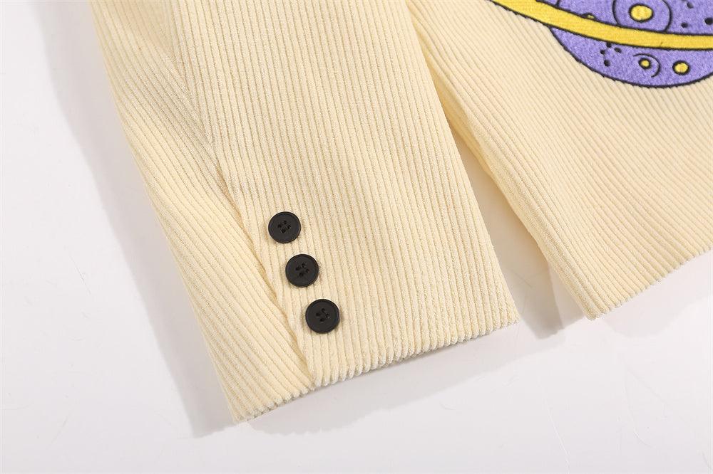 Corduroy Baggy Coat Cartoon Embroidered For Women All Products