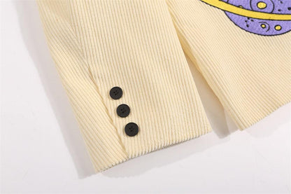 Corduroy Baggy Coat Cartoon Embroidered For Women All Products