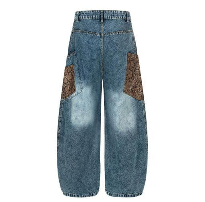Men's Retro Washed Loose Wide Leg Jeans All Products