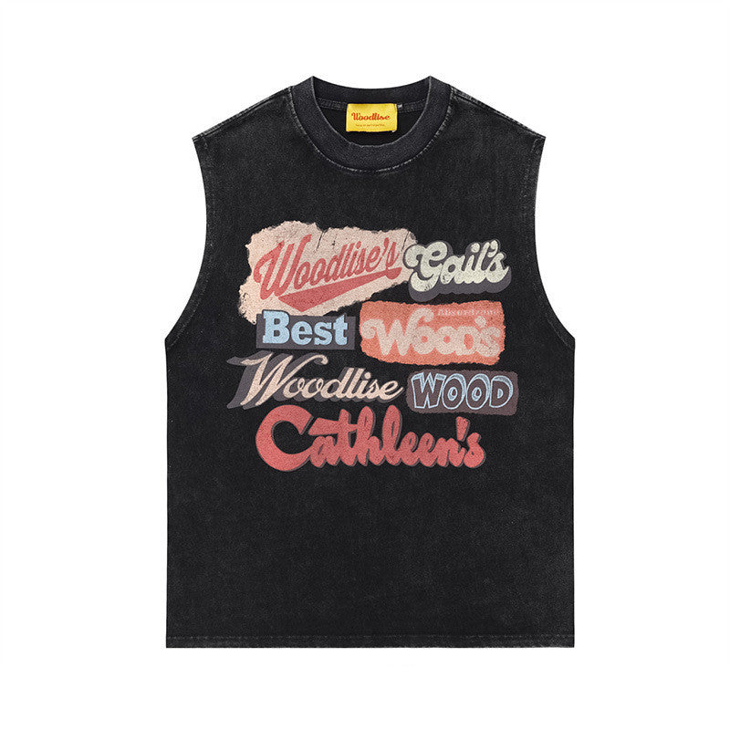 Retro Street Vibe Vest For Men Black