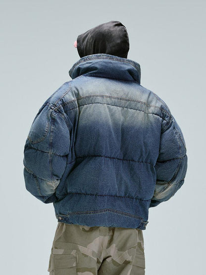 Loose-fit Cotton-padded Jacket With A Washed Vintage Look For Men null