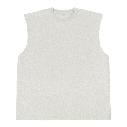 Loose Sleeveless Retro Vest For Men Flower Gray MuddyStock