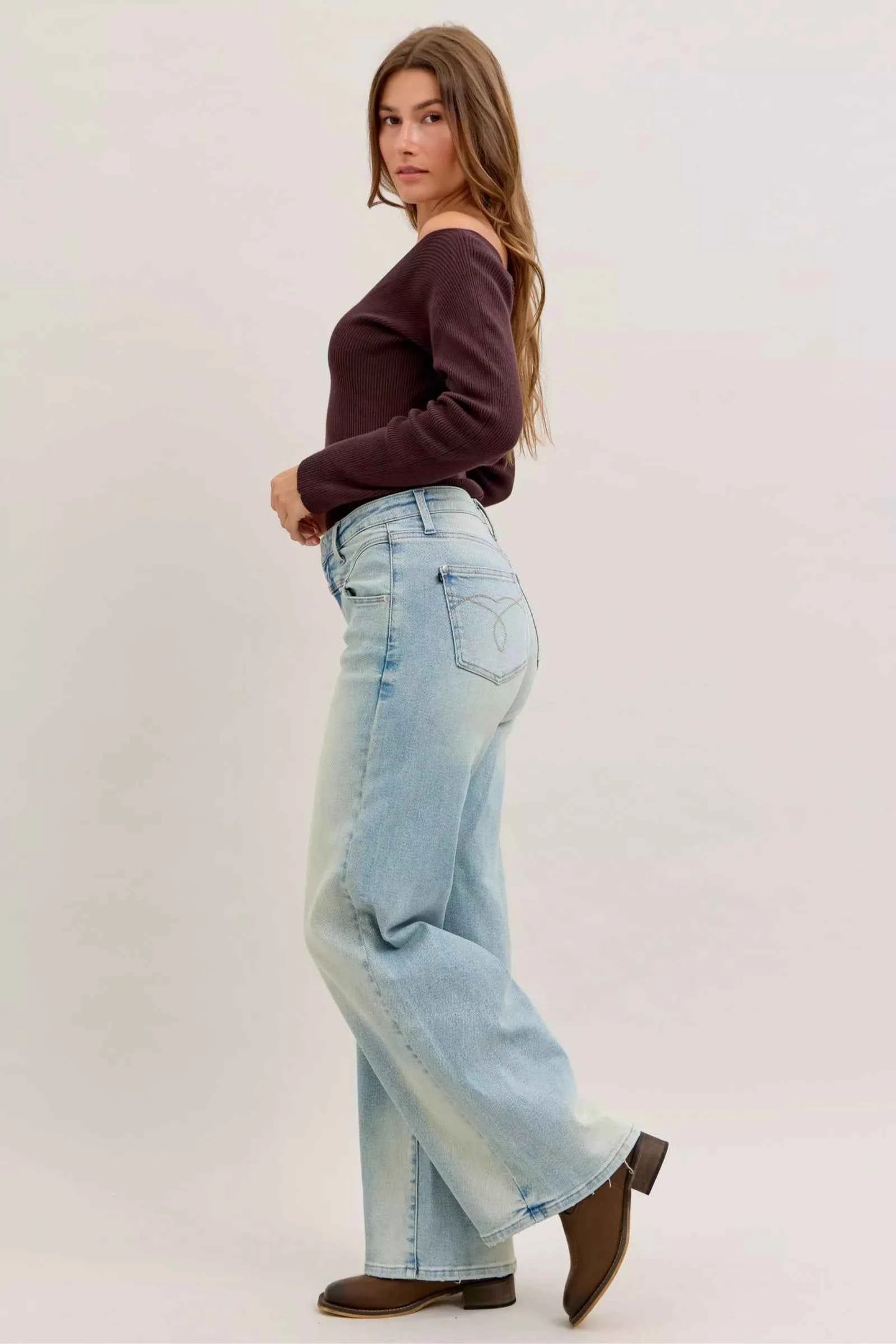 High Waist Column Straight Jeans For Women Trendsi