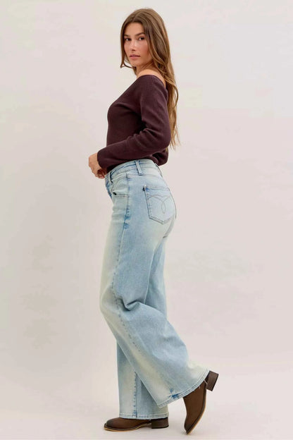High Waist Column Straight Jeans For Women Trendsi