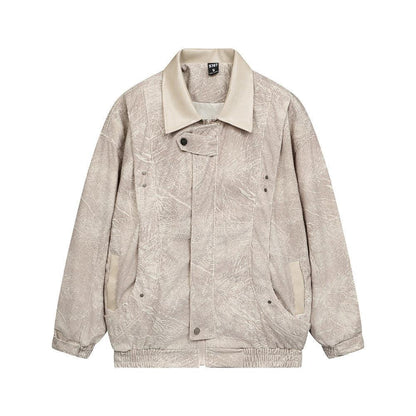 Tie-dyed Old Dark Pattern Baggy Coat For Women Pink All Products