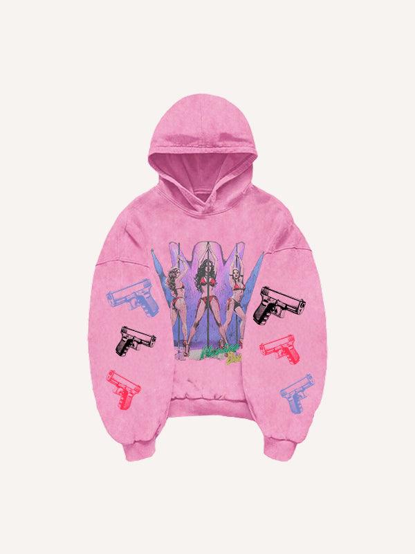 Casual Printed Polyester Hoodie