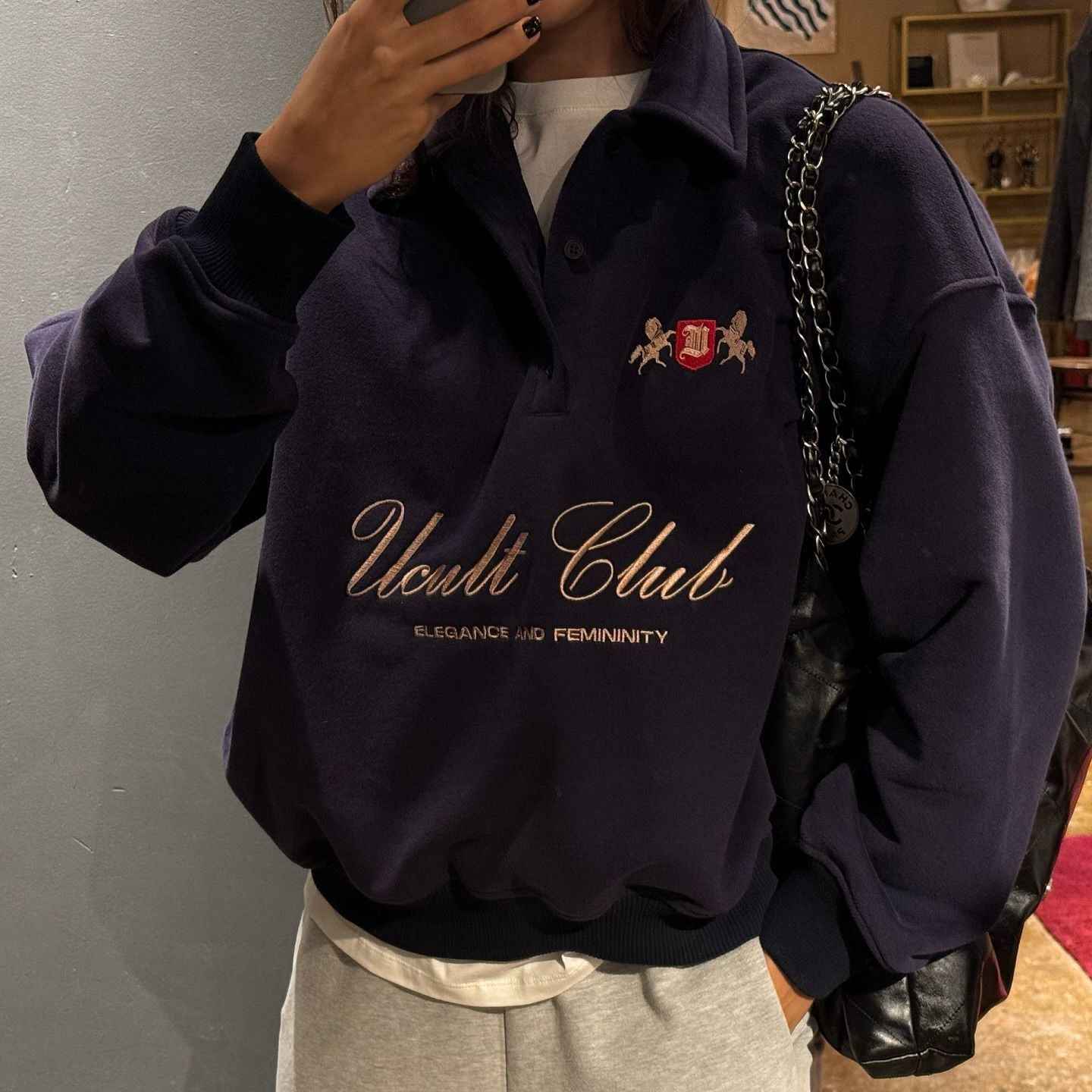 Letter Embroidered Pullover Sweatshirt For Men And Women MuddyStock