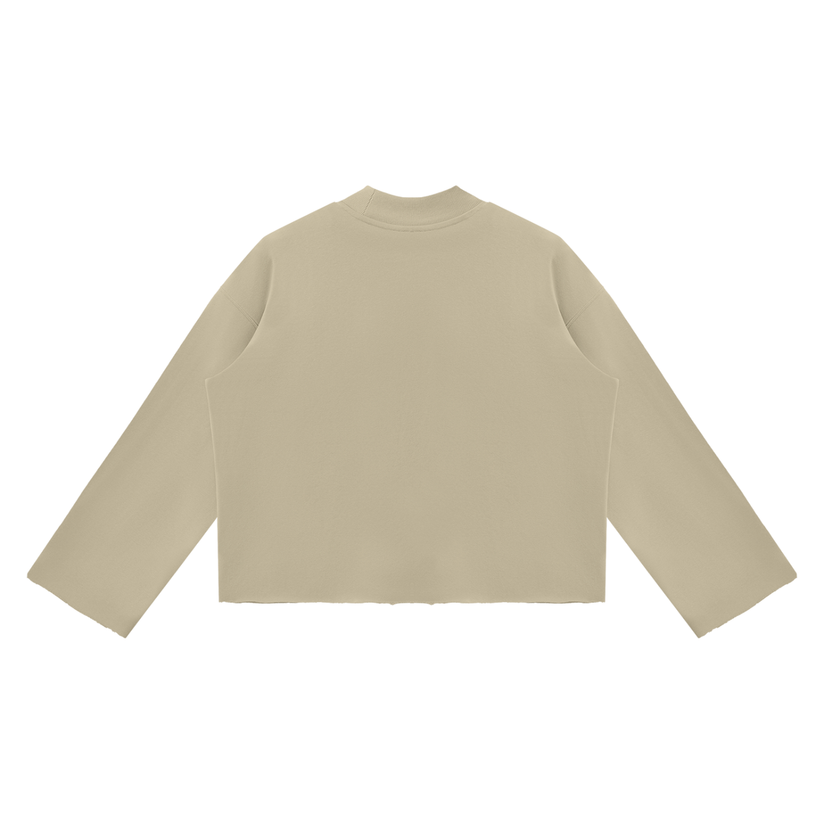 Mock Neck Raw Edge Boxy Sweatshirt For Men | MuddyStock Originals