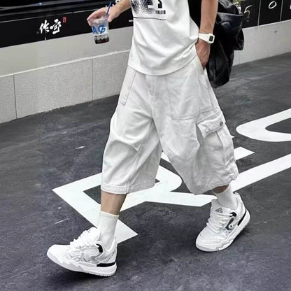 All-matching Loose Straight Cargo Cropped Pants Casual Pants Trendy MuddyStock