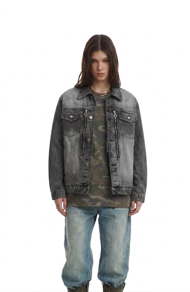 American Style Retro Washed Distressed Denim Jacket For Women null
