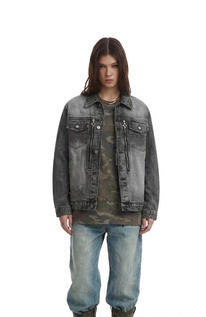 American Style Retro Washed Distressed Denim Jacket For Women null