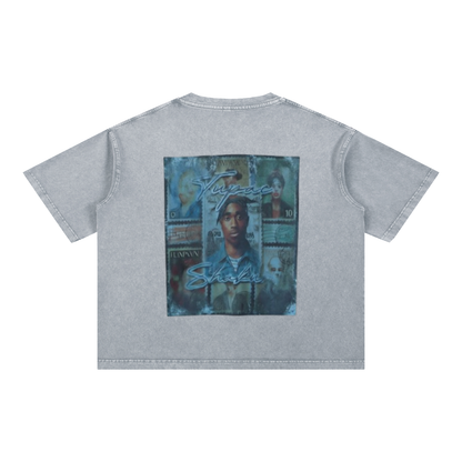 Mineral Wash Boxy Cotton T-Shirt For Men | MuddyStock Originals Light Gray