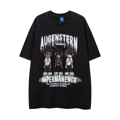 Personality Depressed Anime Print Short Sleeve For Men And Women MuddyStock