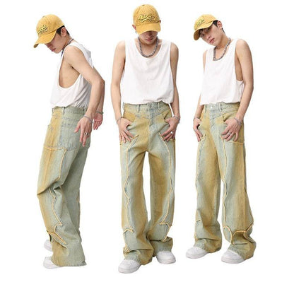 New High Street Retro Loose Distressed Popular Loose Jeans MuddyStock