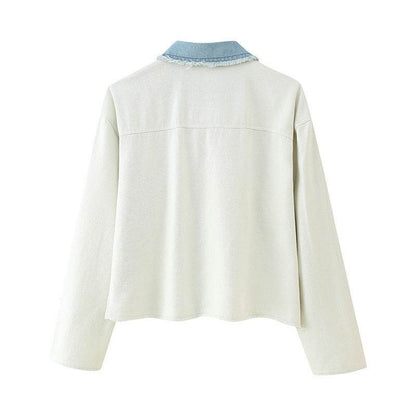 Knitted Stitching Jeans Cardigan Jacket MuddyStock