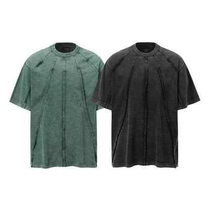 Men's Retro Washed Distressed Loose Niche Half Sleeve T-shirt null
