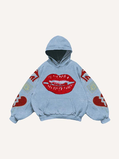 Women's Printed Hoodie Blue