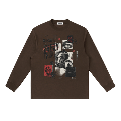 Essential Crewneck Long-Sleeve T-Shirt For Men | MuddyStock Originals Coffee
