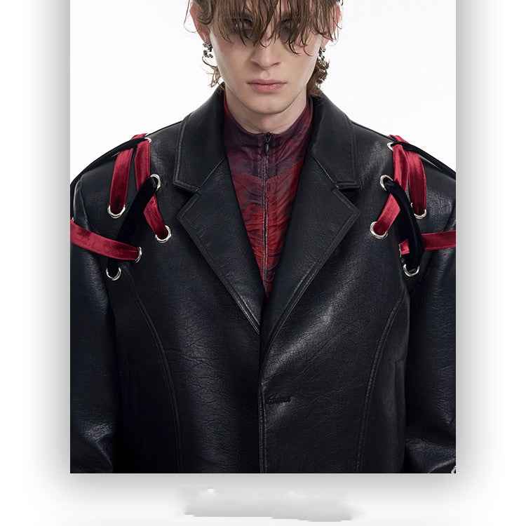 Short Leather Jacket Coat For Men null