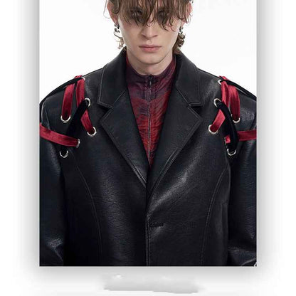 Short Leather Jacket Coat For Men null