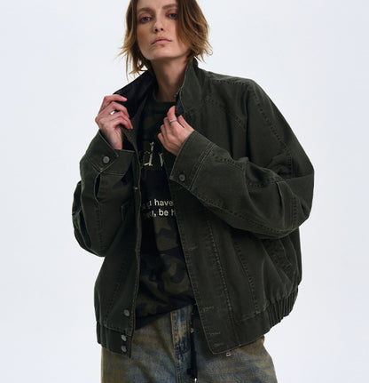 American Barn Style Color Block Collared Jacket For Women