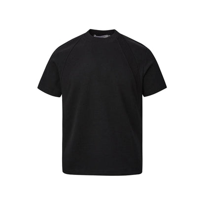 Air Layer Stitching Short Sleeve Top Black MuddyStock