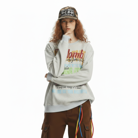 Letter Graffiti Crewneck Sweatshirt for Women | MuddyStock Originals