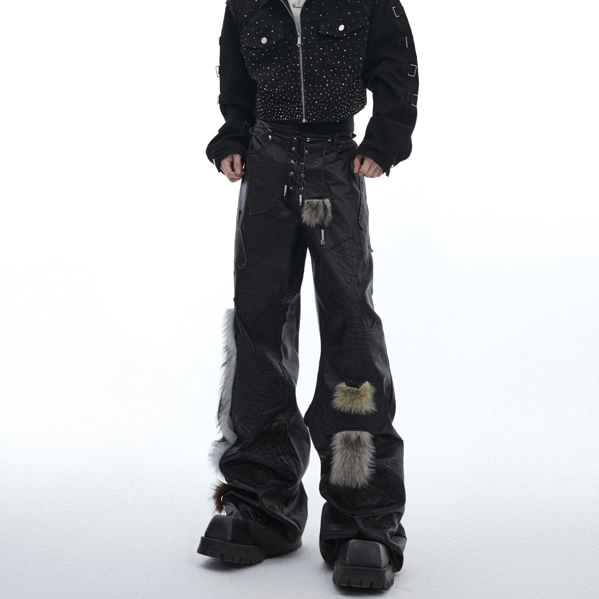 Punk Fitted Boot-cut Pants For Men and Women