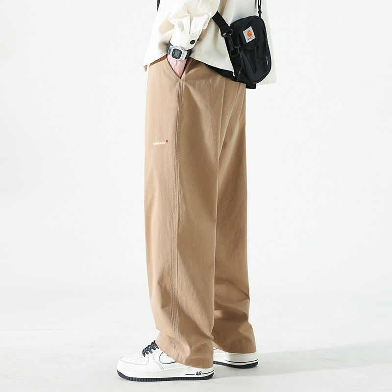 Men's Loose Cargo Pants Straight Casual Trousers 9217 Khaki