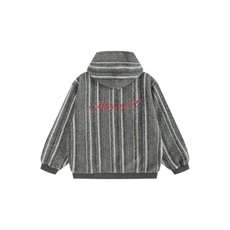 Cozy American-style Hoodie For Men Flower Gray