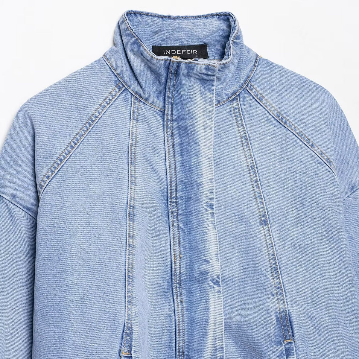 European And American-style Stand-collar Denim Bomber Jacket For Women All Products