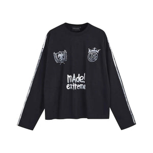 Washed Old Printing Hand Painted Jersey For Men And Women Black