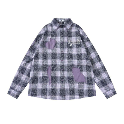 Plaid Long-sleeved Shirt For Women null
