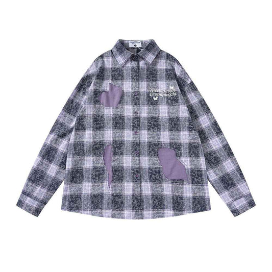 Plaid Long-sleeved Shirt For Women null
