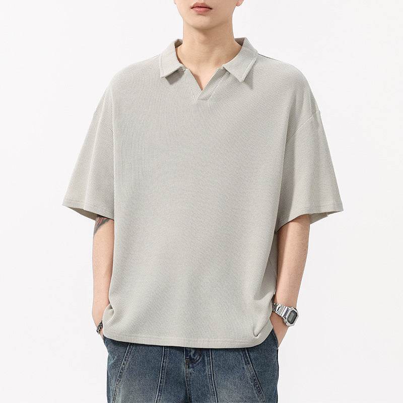 Fashion Simple Polo Shirt Loose Comfortable Men's T-shirt MuddyStock