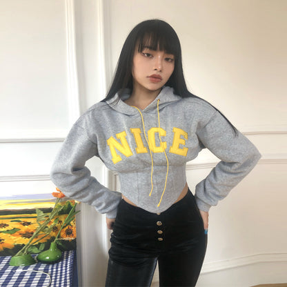 Fashion Letter Embroidered Long Sleeve Hoodie All Products