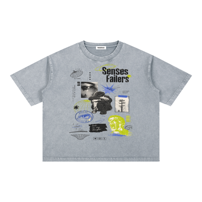 Mineral Wash Boxy Cotton T-Shirt For Men | MuddyStock Originals Light Gray