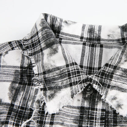 Retro Plaid Loose Short Sleeve Shirt For Men