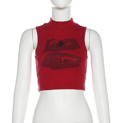 Printed Cropped Tank Top For Women MuddyStock