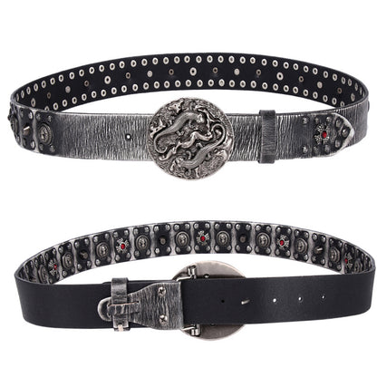 Punk Rivet Men's Leather Belt