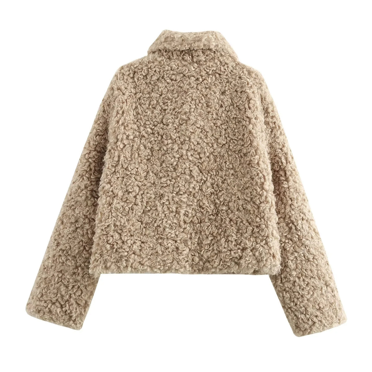Women's Fashion Polo Collar Long Sleeve Fleece Jacket All Products