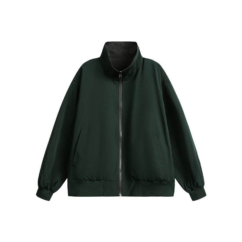 Retro Stand Collar Jacket For Men Green MuddyStock