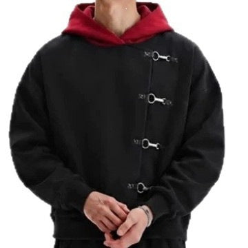 Dark Aesthetic Color Block Hoodie For Men All Products
