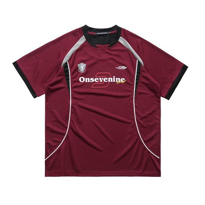Patchwork Quick-drying T-shirt For Men And Women Dark Red MuddyStock