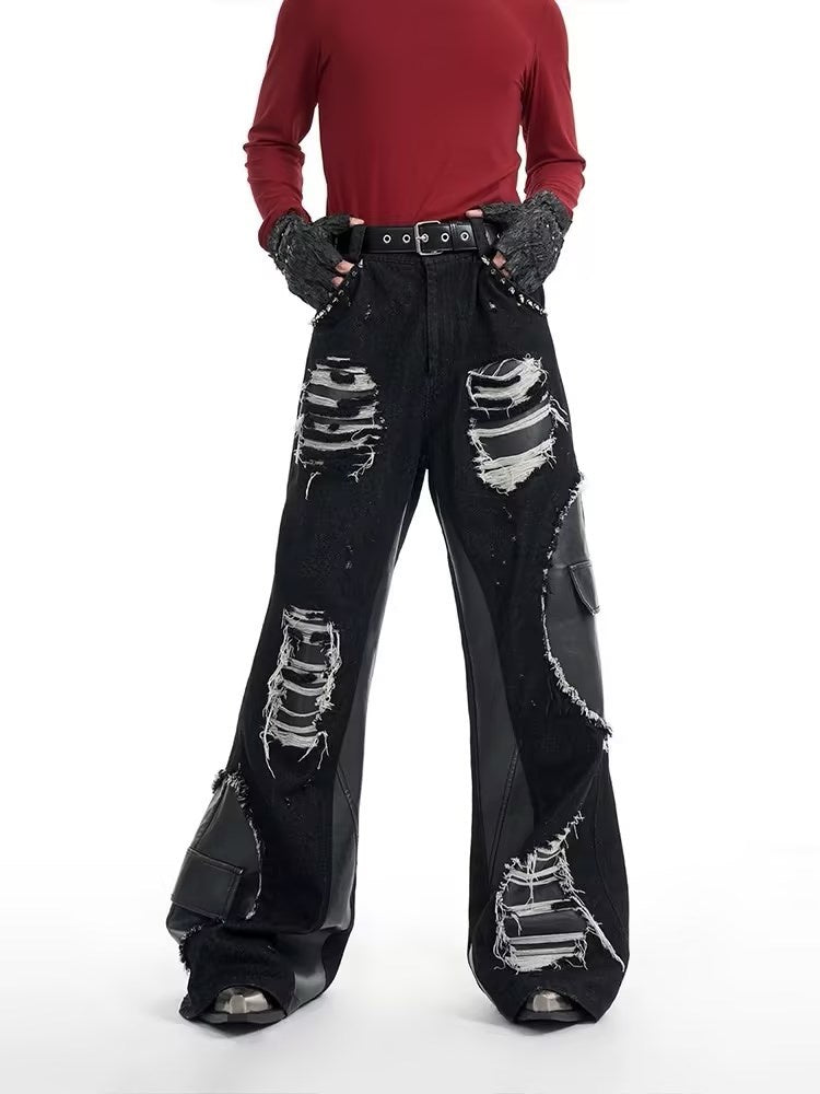 Retro Rivet Stitching Skinny Jeans For Men