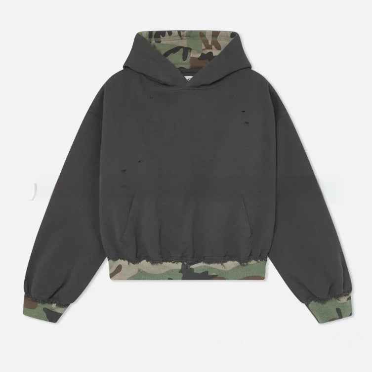 Hoodie With Fake Two-piece Design For Women MuddyStock