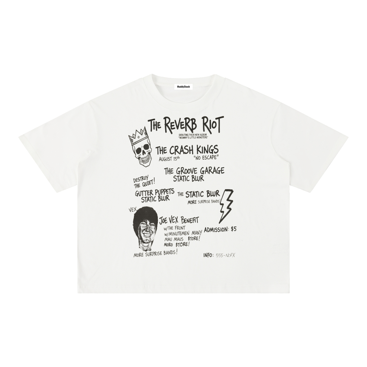 Mineral Wash Boxy Cotton T-Shirt For Men | MuddyStock Originals White