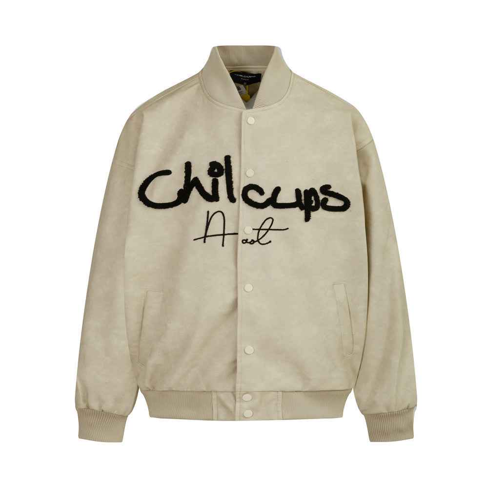 Letter Embroidery Creative Biker's Jacket For Men MuddyStock