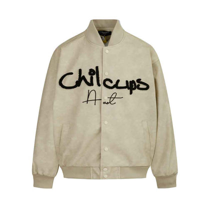 Letter Embroidery Creative Biker's Jacket For Men MuddyStock